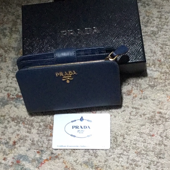 Prada Blue Leather Wallet - Picture 14 of 14